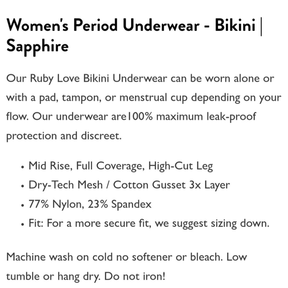 Ruby Love Seamless Bikini Period Underwear - Picture 8 of 10